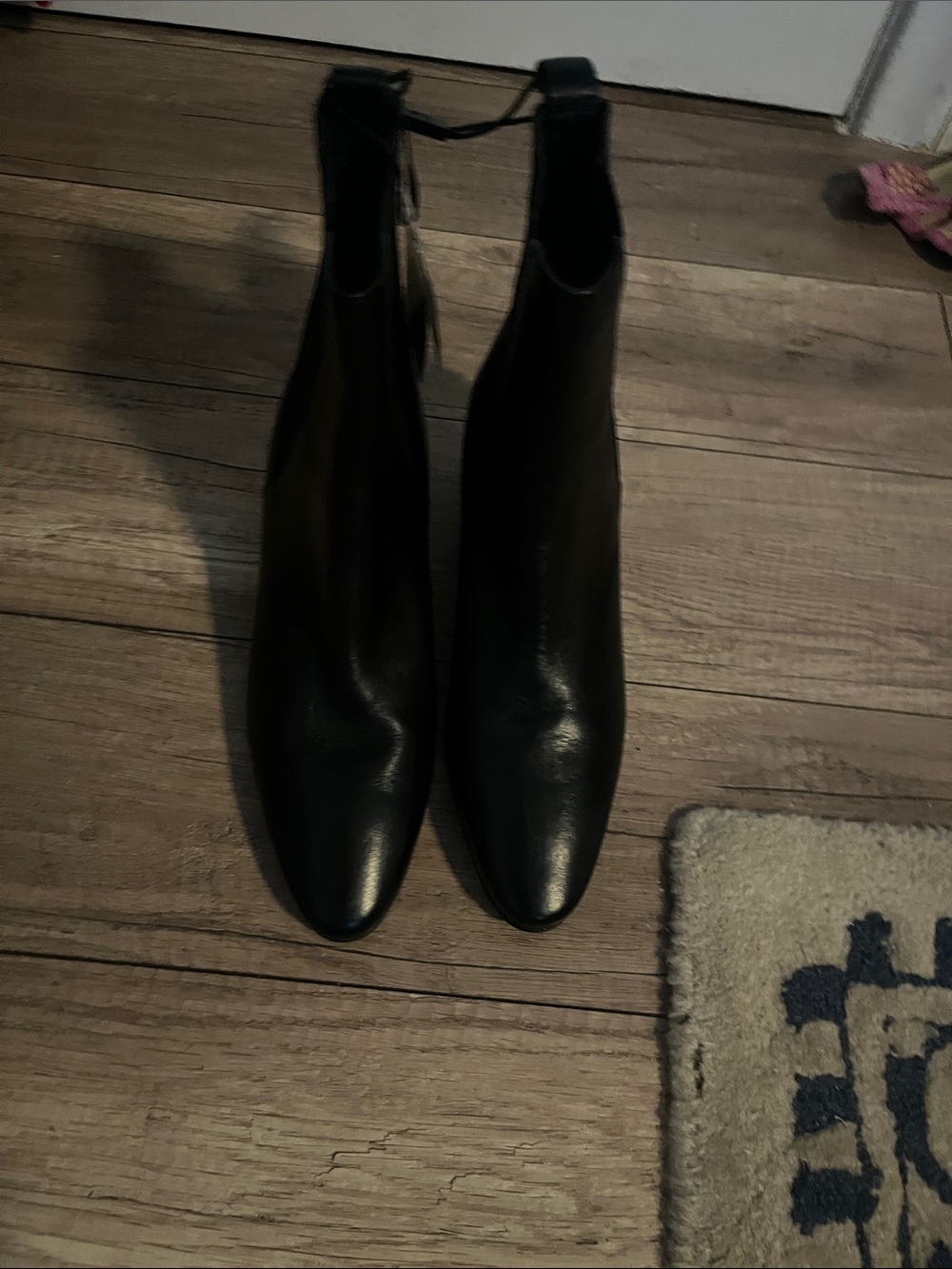 Zara Black Leather Ankle Boots